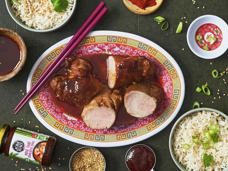 Recette bio de filet mignon laqu&eacute; &agrave; la p&acirc;te tha&iuml; 