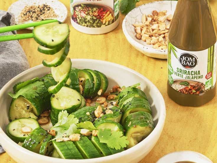 Recette bio de salade de smash concombres 