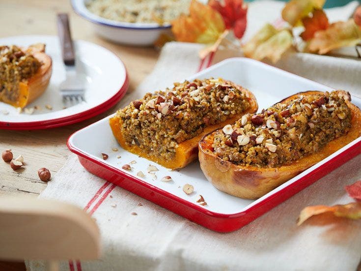 Recette de butternut farcie aux marrons et champignons