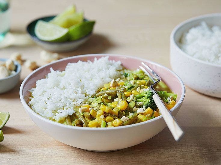 Recette bio : curry de haricots verts au maïs
