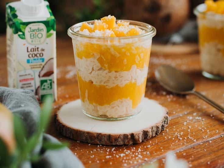 Recette bio de riz au lait et à la mangue