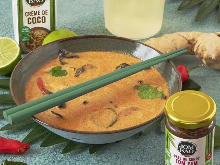 Recette bio de Soupe Tom Yum au poulet 