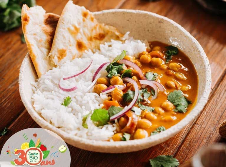 Recette bio de curry de pois chiches