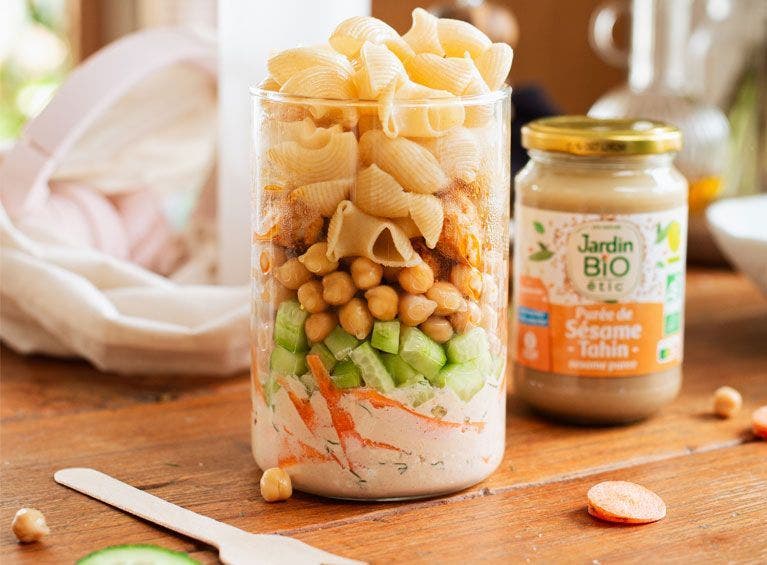 Recette bio de salade de pâtes à emporter 