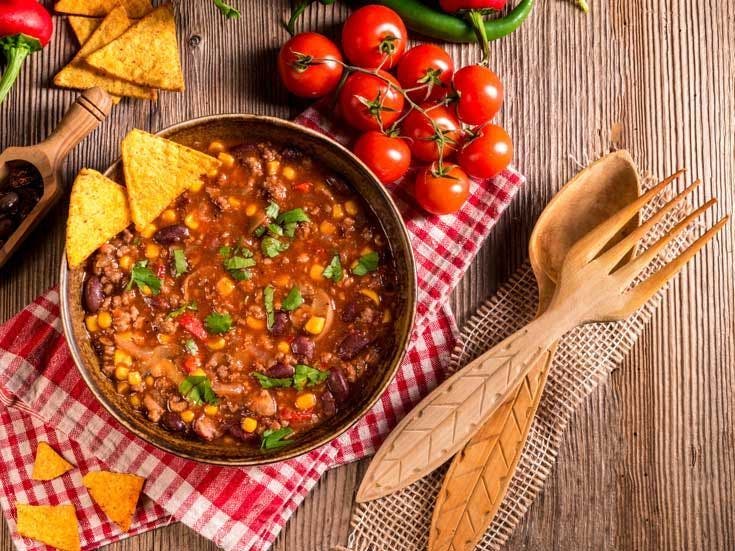 Recette bio de chili végétal butternut maïs haricots rouges