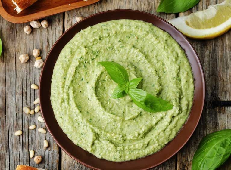 Recette bio de crème à la feta et basilic