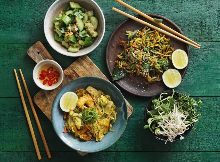 Recette bio de nouilles sautées et chop suey de légumes