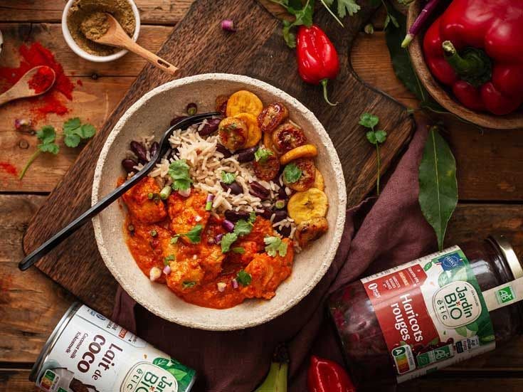 Recette bio de sauté de poulet aux haricots rouges