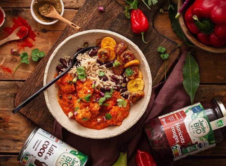 Recette bio de sauté de poulet aux haricots rouges