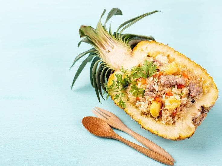 Recette bio de riz à l'ananas et sauté de porc