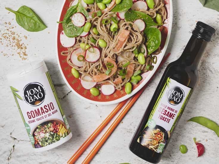 Recette bio de salade de Soba au saumon