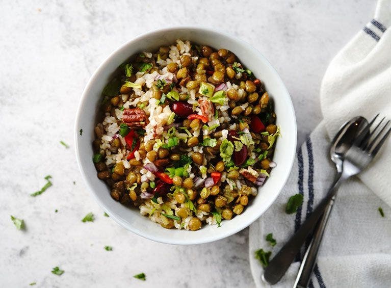 Recette bio de salade de céréales et lentilles au saumon fumé sans gluten