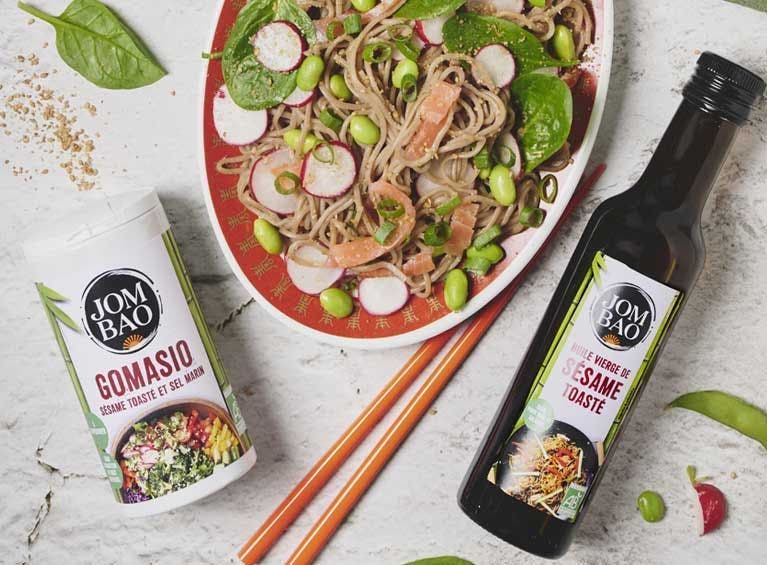Recette bio de salade de Soba au saumon