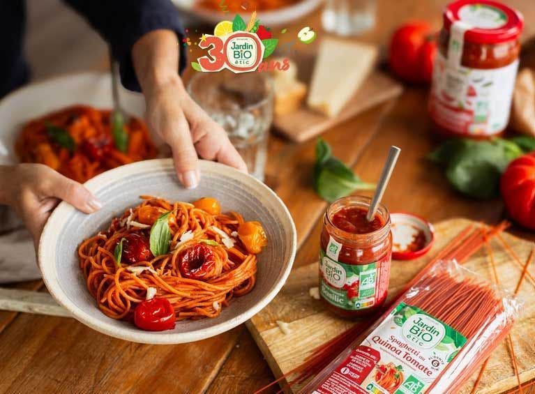 Recette bio de spaghetti quinoa à la tomate
