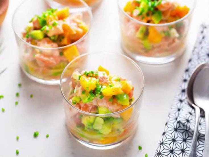 Recette bio de tartare de saumon, citron et lait de coco
