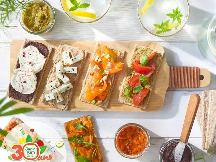 Recette bio de tartines craquantes apéro
