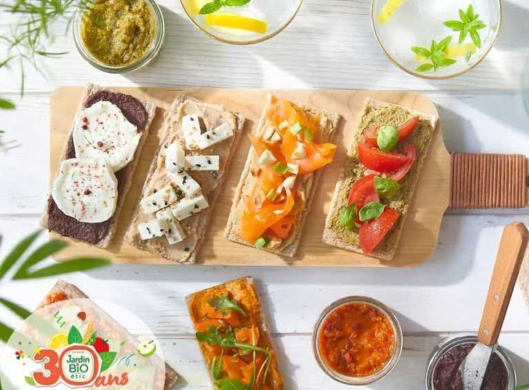 Recette bio de tartines craquantes apéro
