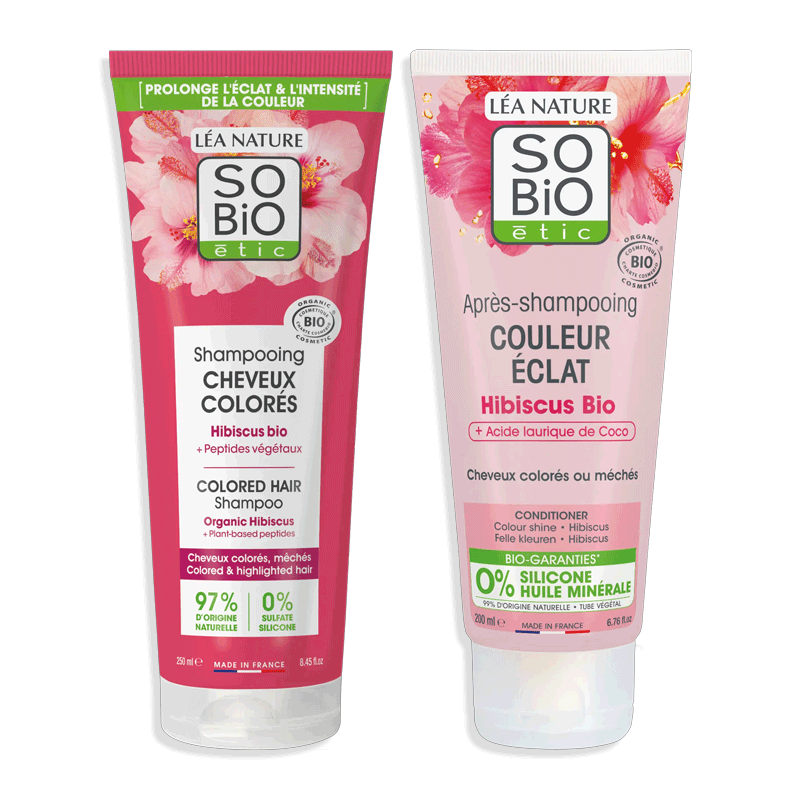 Routine Hibiscus Bio - Cheveux colorés - SO BIO ETIC