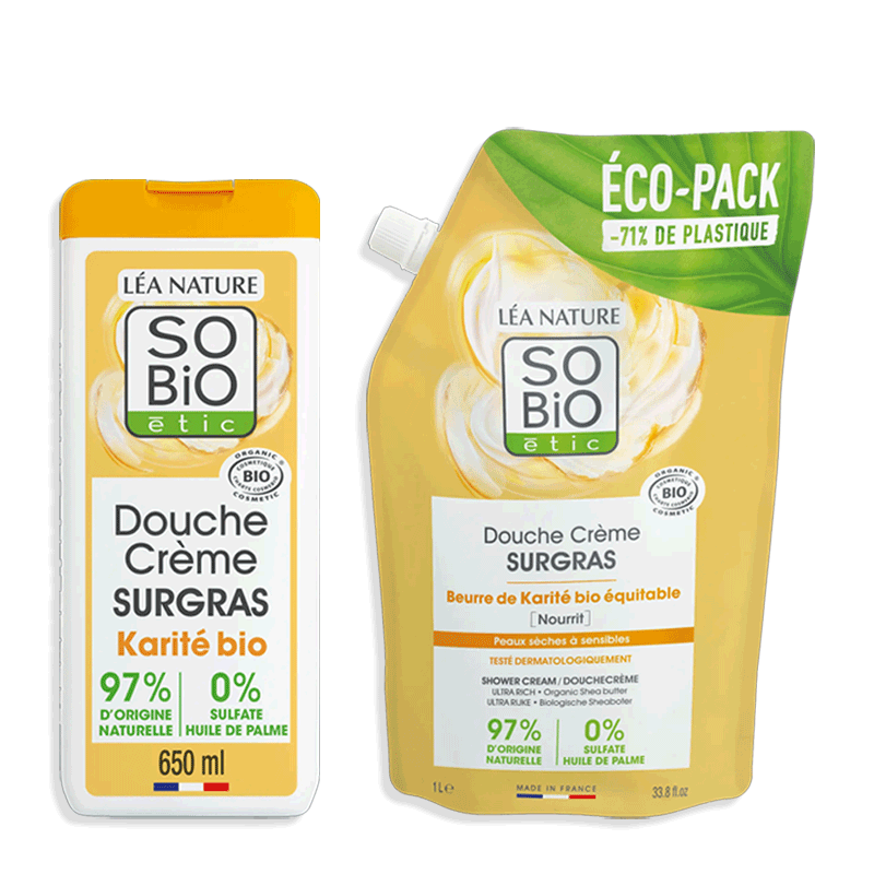 Duo Douche Crème Surgras & Éco-Recharge - SO BIO ETIC