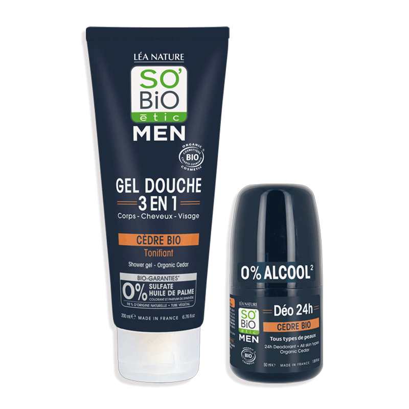 Duo Men – Douche & Déo Cèdre - SO BIO ETIC