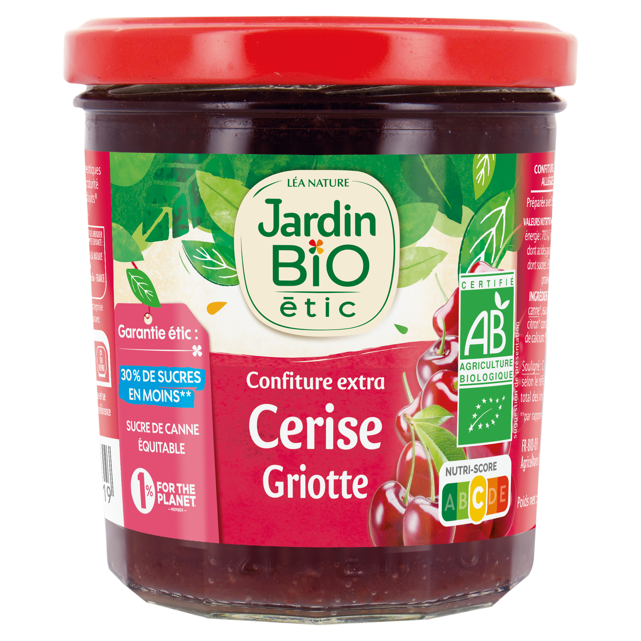 Confiture extra Cerise - Griotte - bio - JARDIN BIO