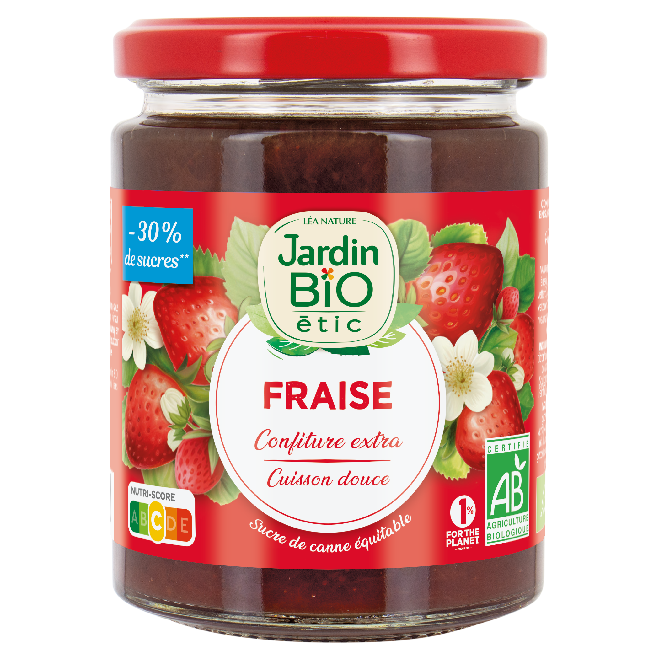 Confiture extra Fraise - bio - JARDIN BIO