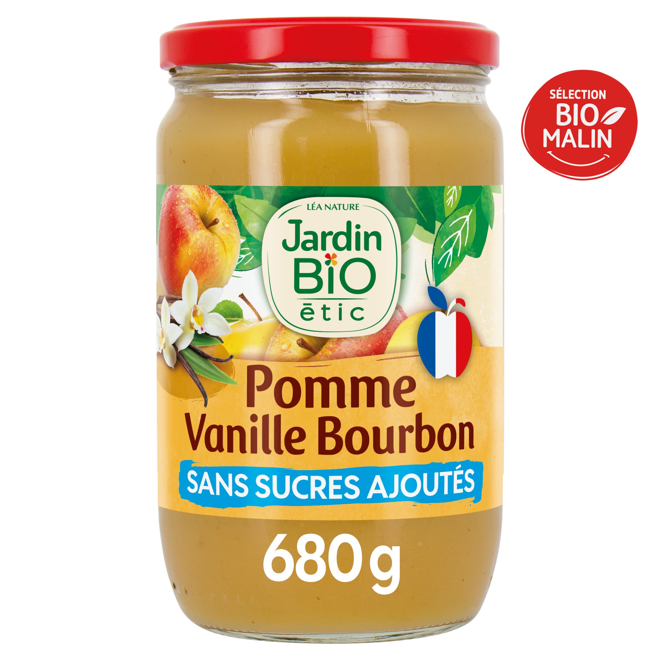 Compote pomme vanille bourbon bio - Jardin BiO tic by La Nature Pot de  680g
