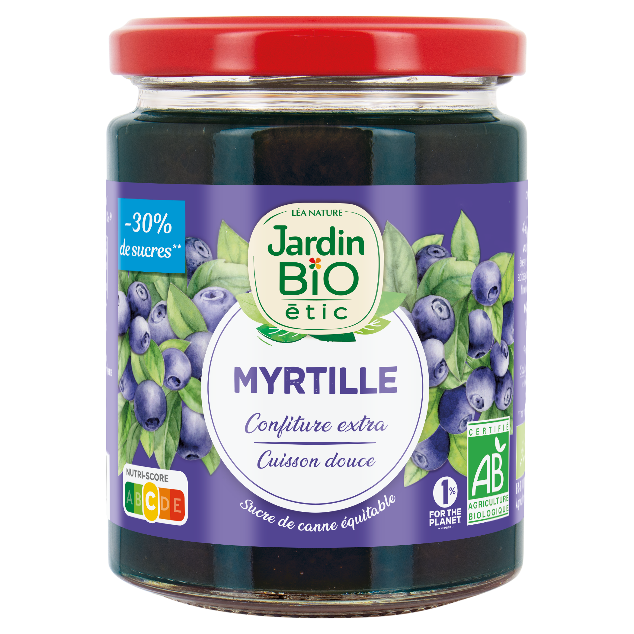 Confiture extra Myrtille sauvage - bio - JARDIN BIO
