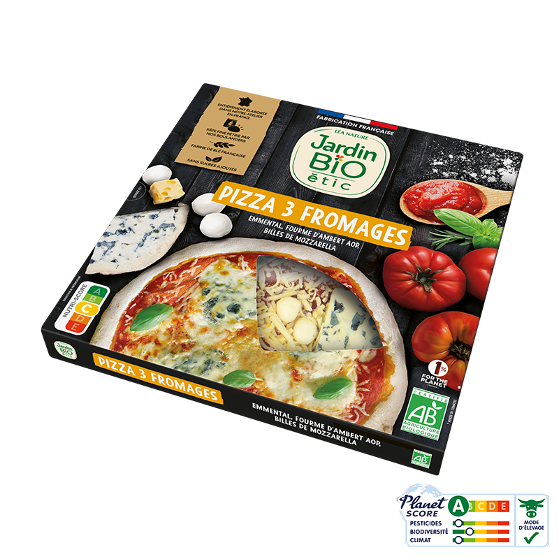 Pizza 3 fromages bio - JARDIN BIO