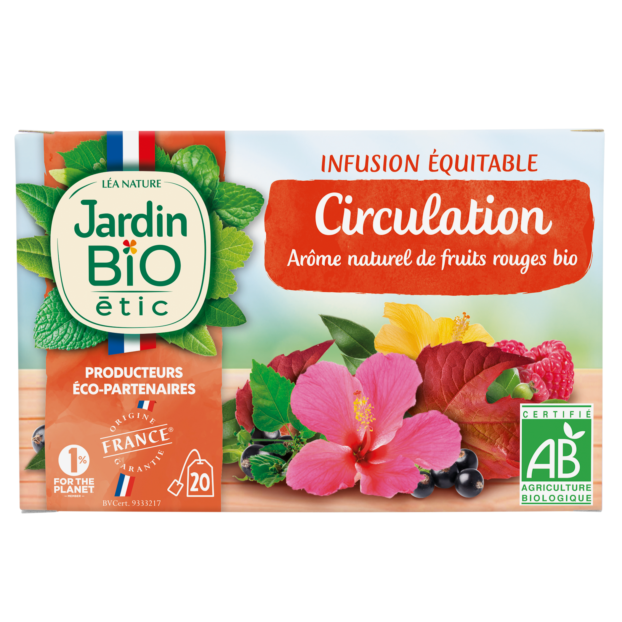 Infusion Circulation Arome Naturel de Fruits Rouges Bio   - JARDIN BIO