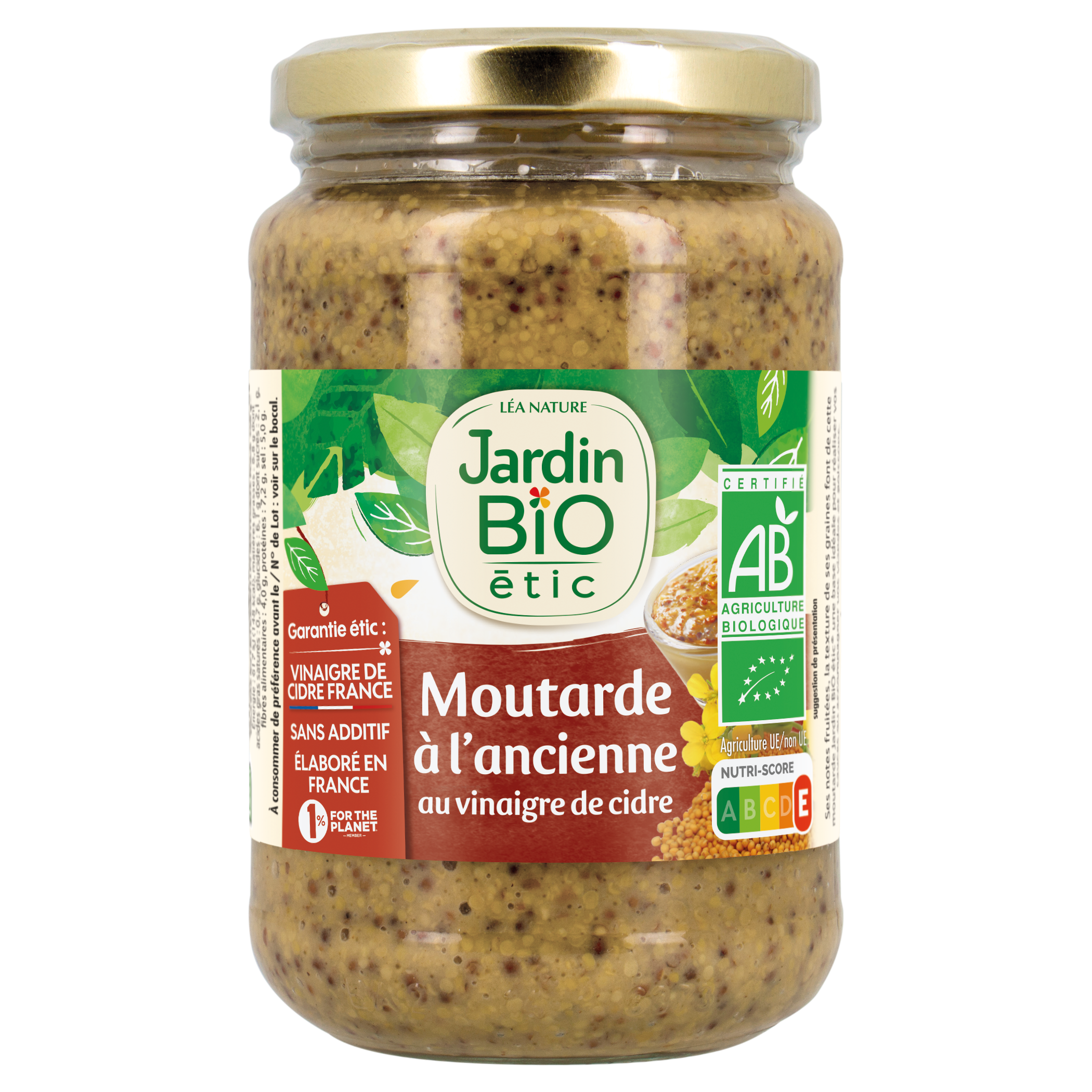 Moutarde à l'ancienne au vinaigre de cidre - bio - JARDIN BIO