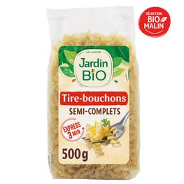 Pâtes tire-bouchons bio semi-complets - JARDIN BIO