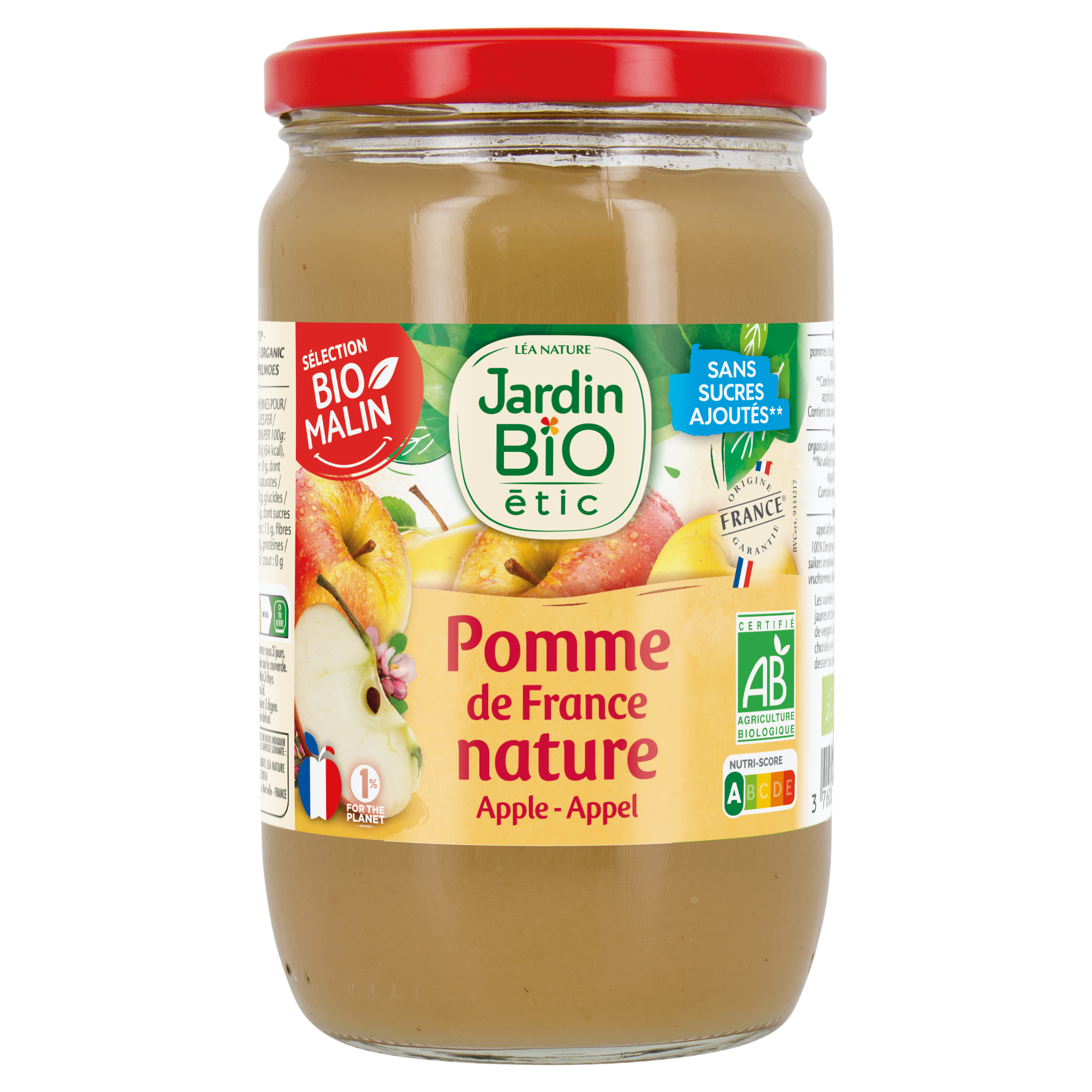 Compote pomme nature - bio - JARDIN BIO