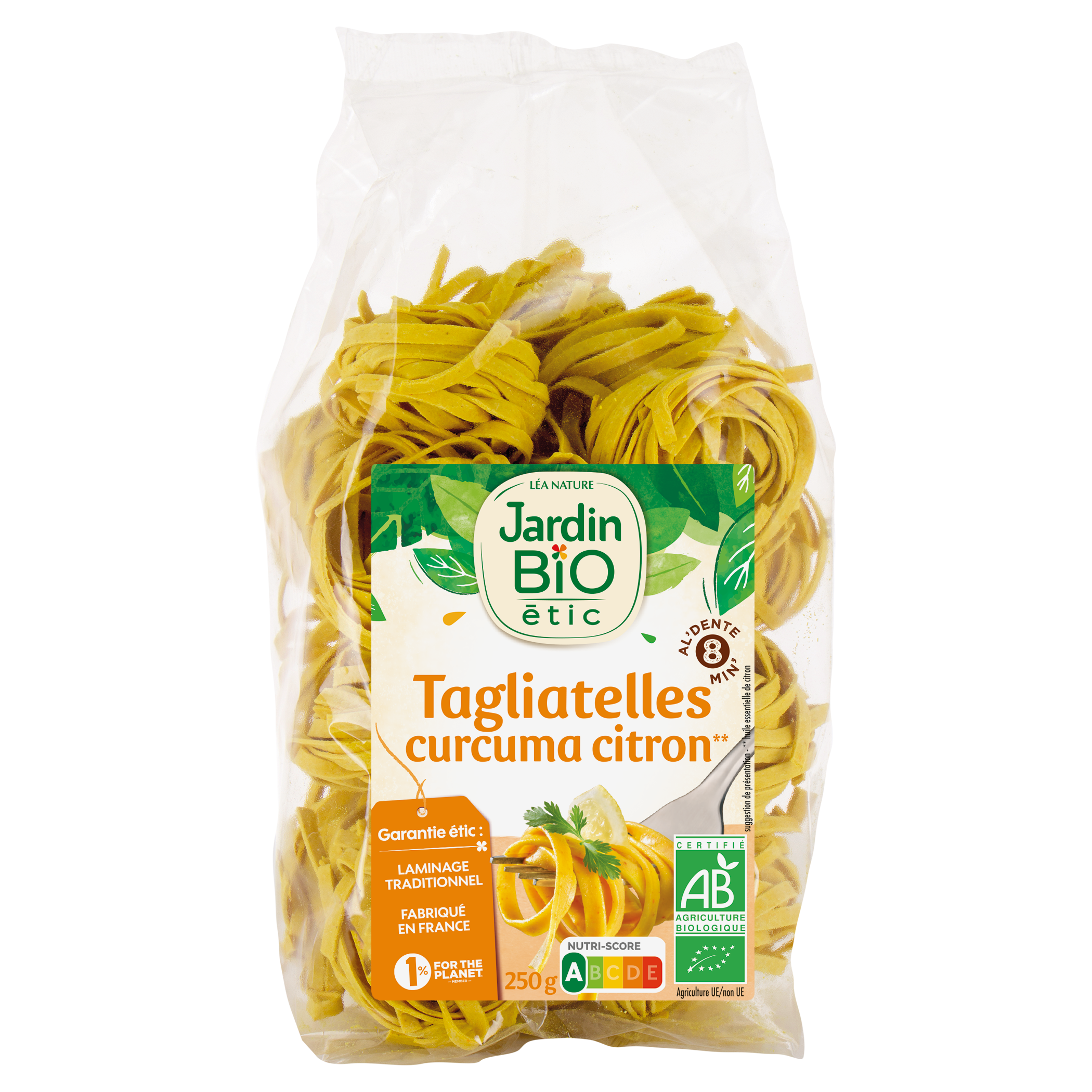 Tagliatelles curcuma citron - bio - JARDIN BIO