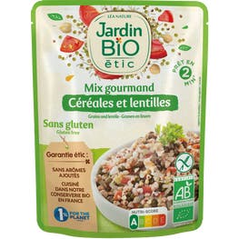 Céréales et lentilles cuisinées sans gluten - bio - JARDIN BIO