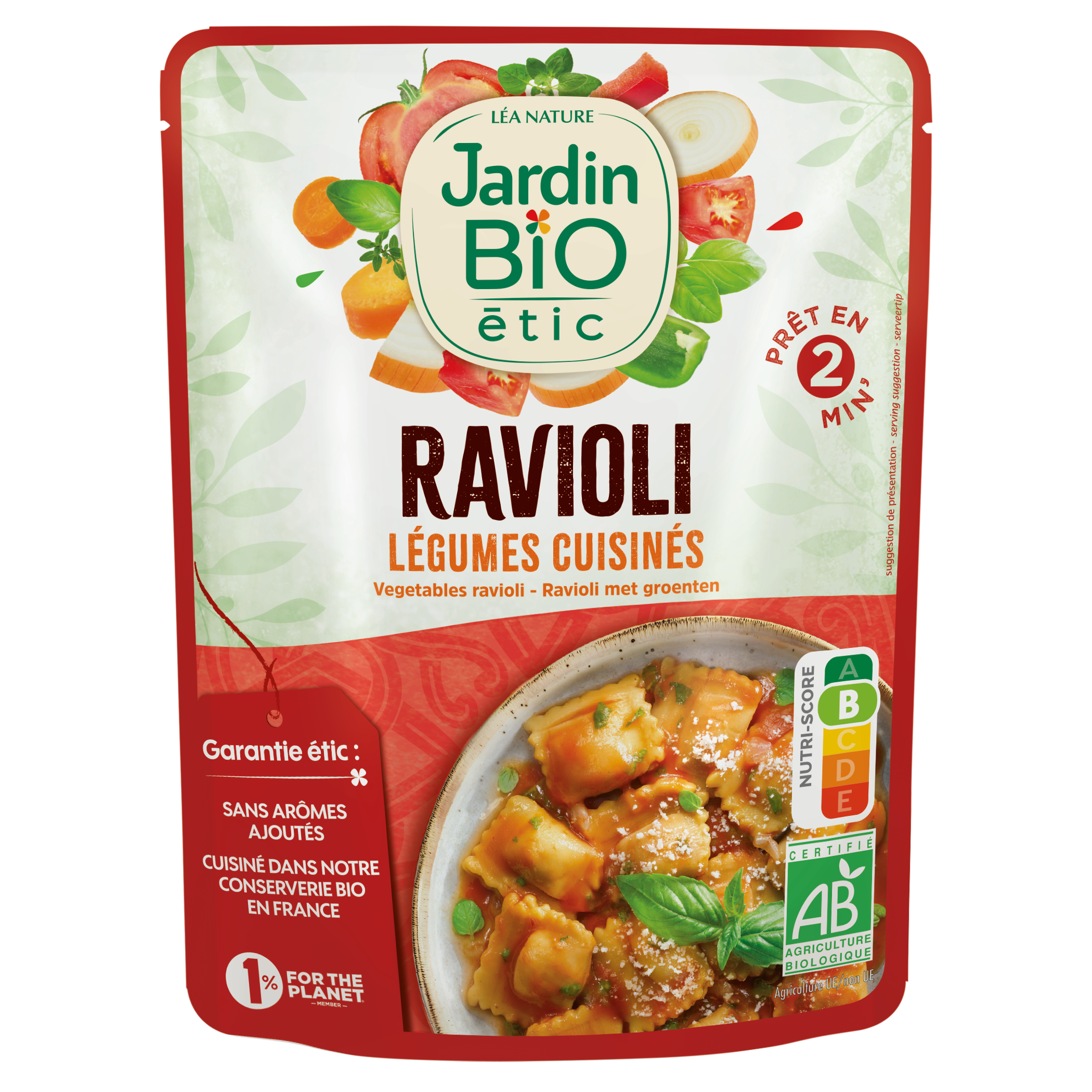 Ravioli aux légumes - bio - JARDIN BIO
