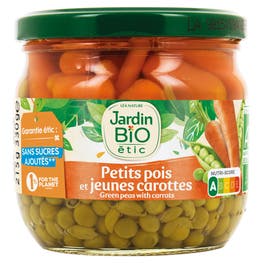 Petits pois bio et jeunes carottes - JARDIN BIO