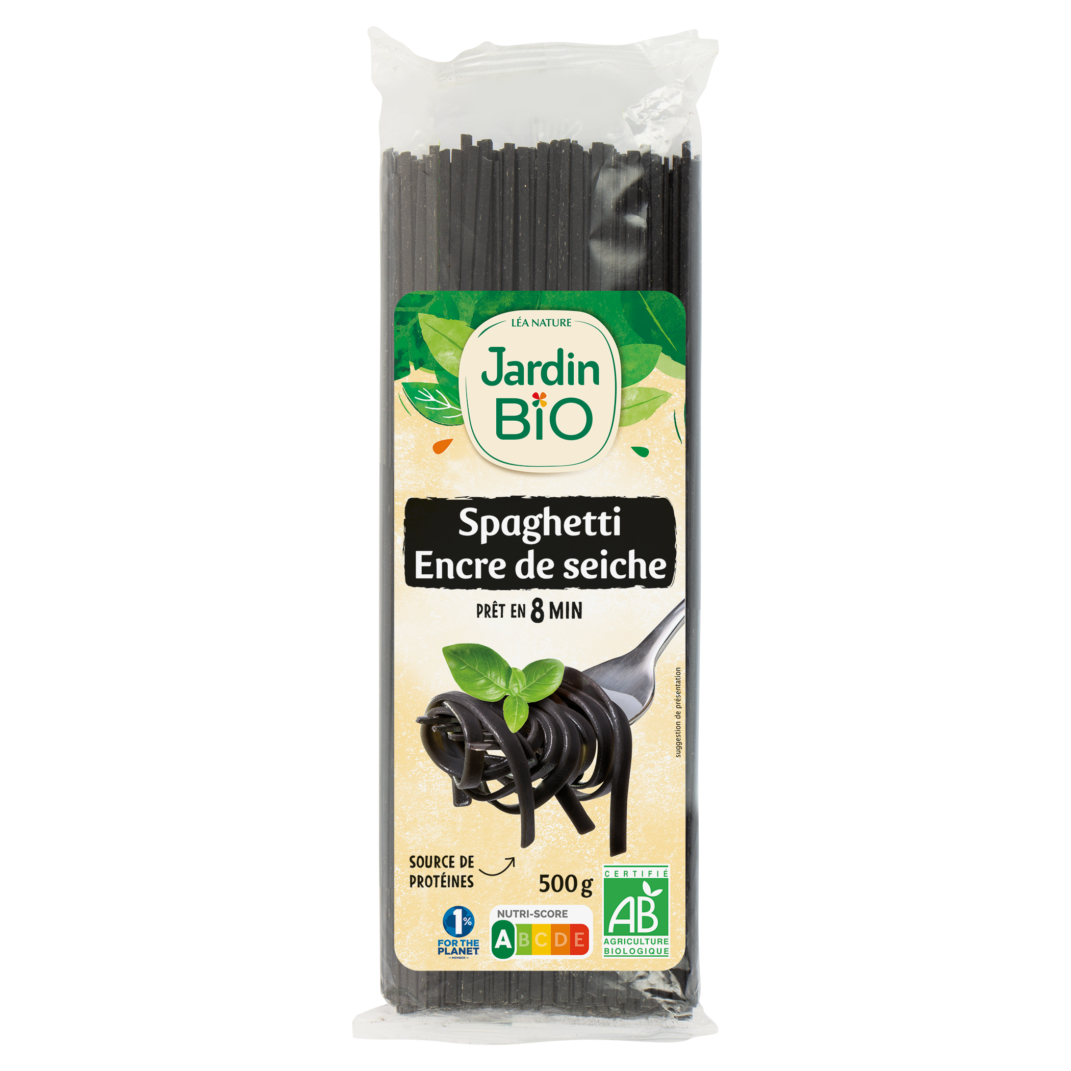 Spaghetti à l'encre de seiche - bio - JARDIN BIO
