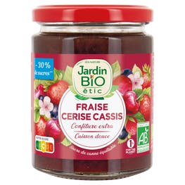 Confiture extra Fraise Cerise Cassis - bio - JARDIN BIO