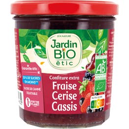 Confiture extra Fraise Cerise Cassis - bio - JARDIN BIO