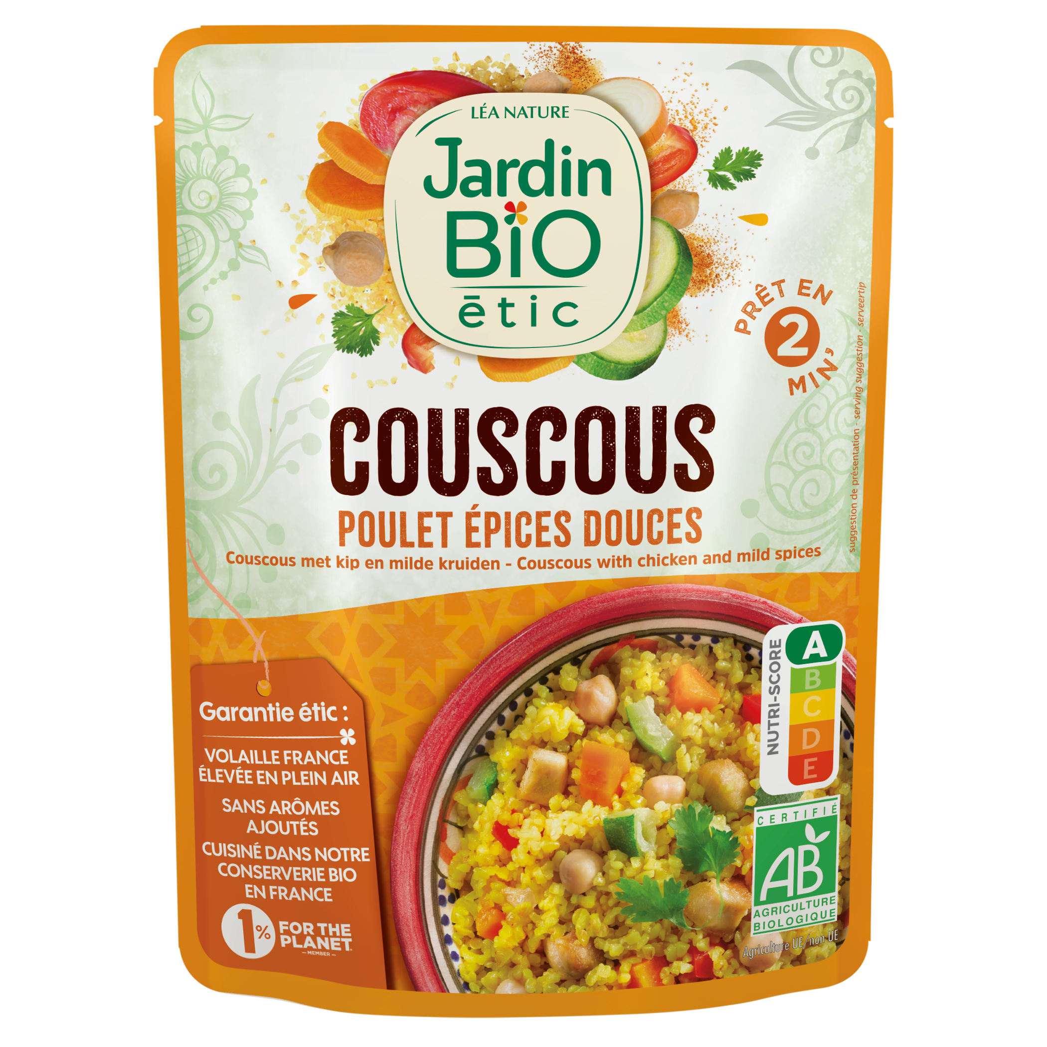 Couscous poulet et curcuma - bio - JARDIN BIO