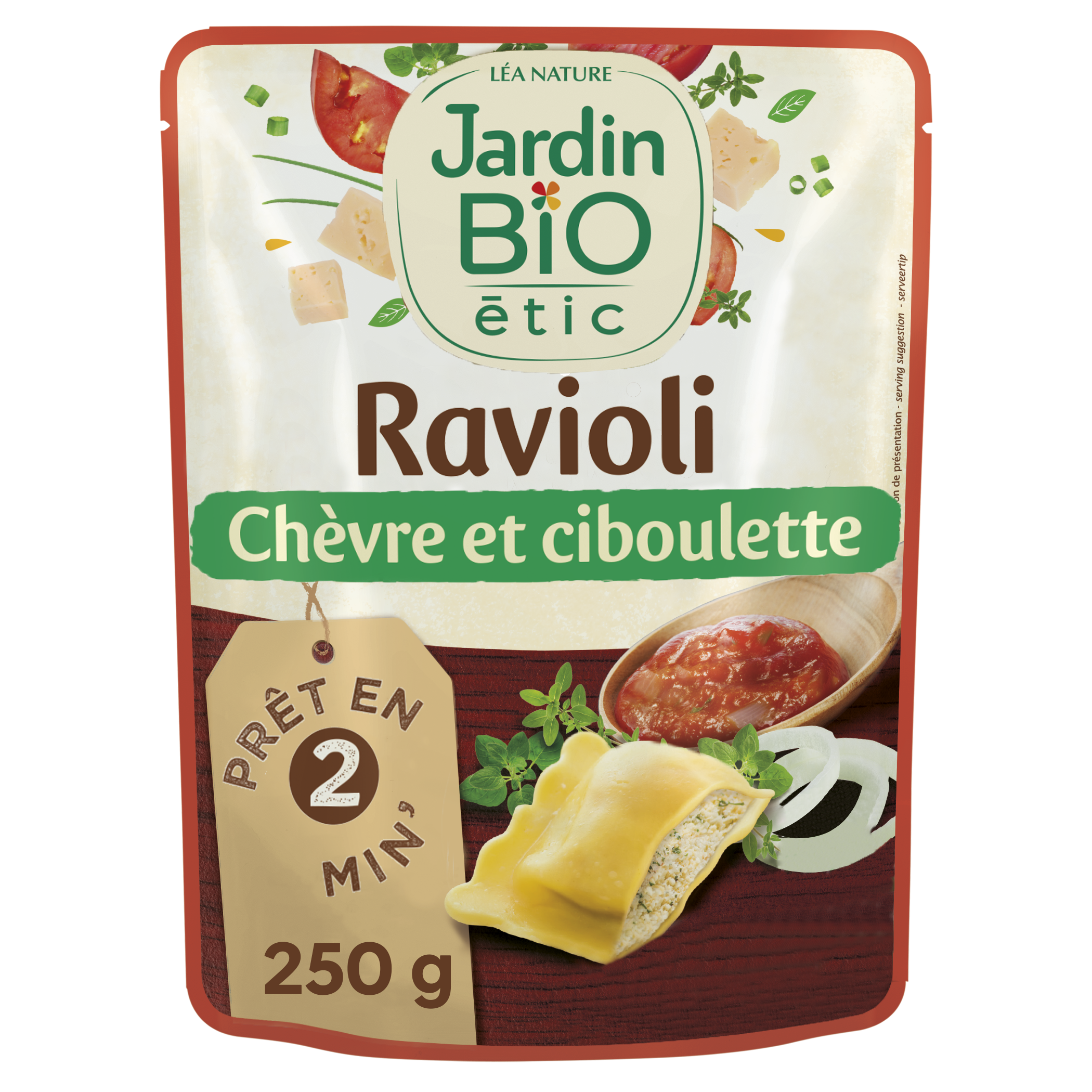 Ravioli chèvre et ciboulette - bio - JARDIN BIO