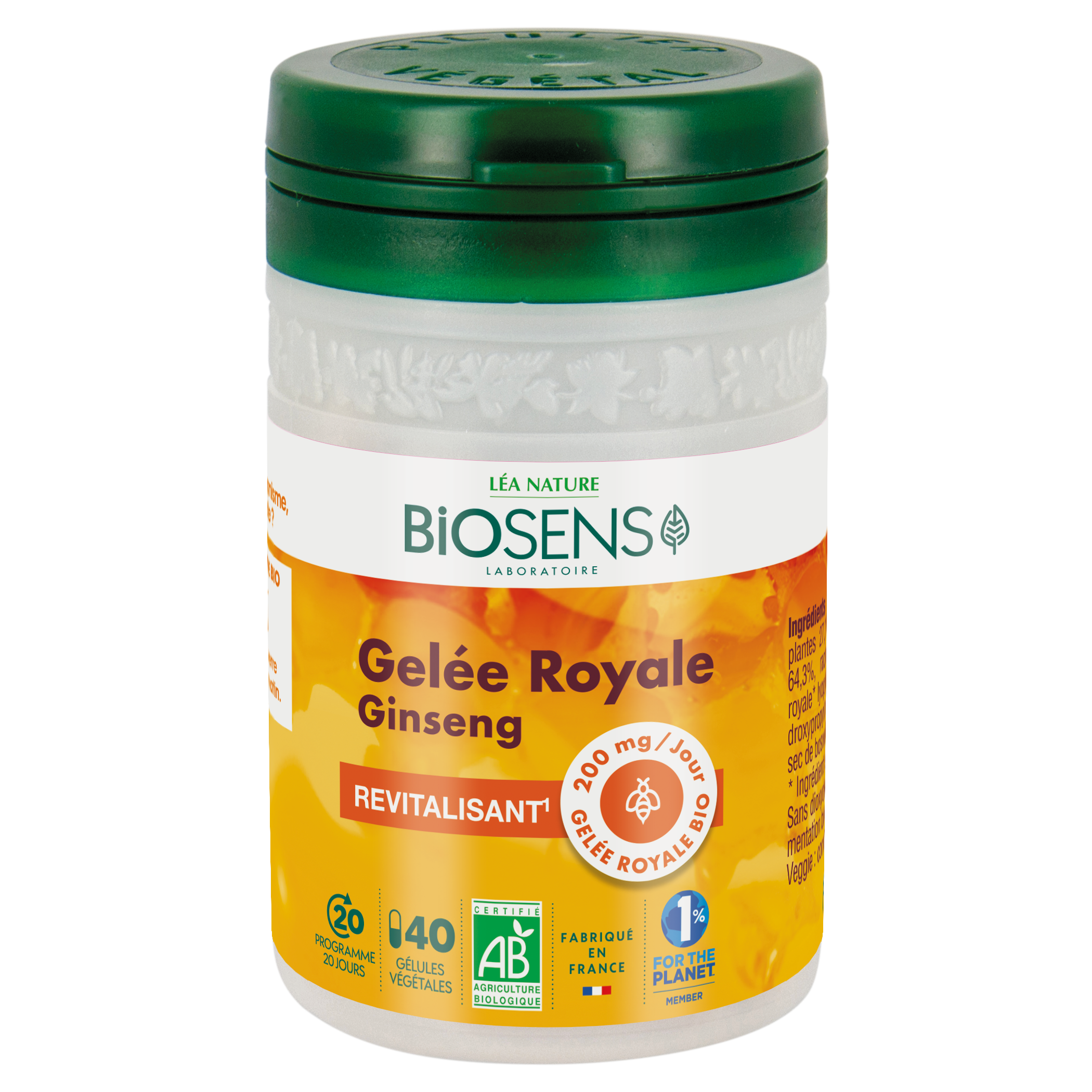 Gélule végétale Revitalisant Gingseng - Gelée Royale - bio - BIOSENS