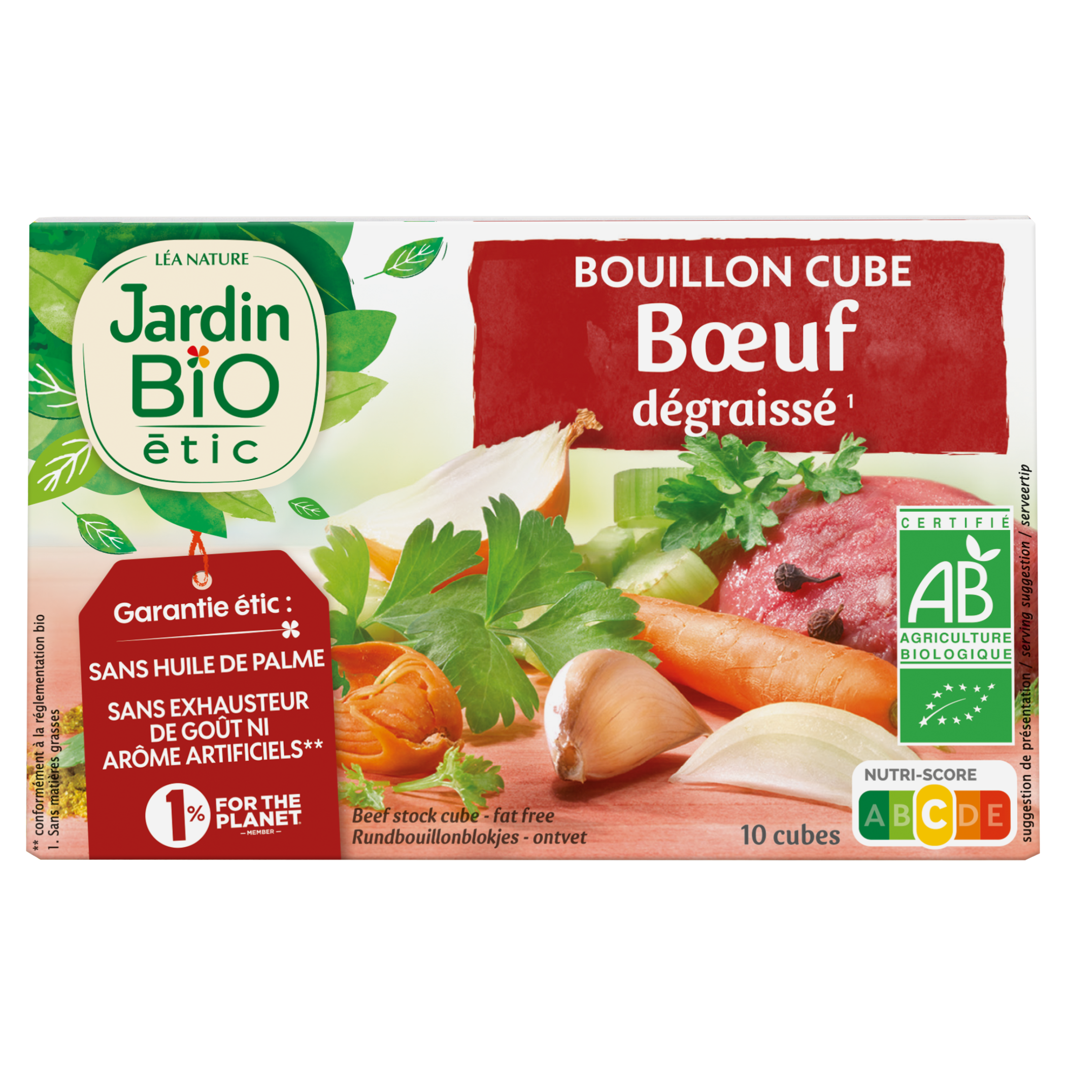 Bouillon de cube boeuf bio dégraissé - JARDIN BIO