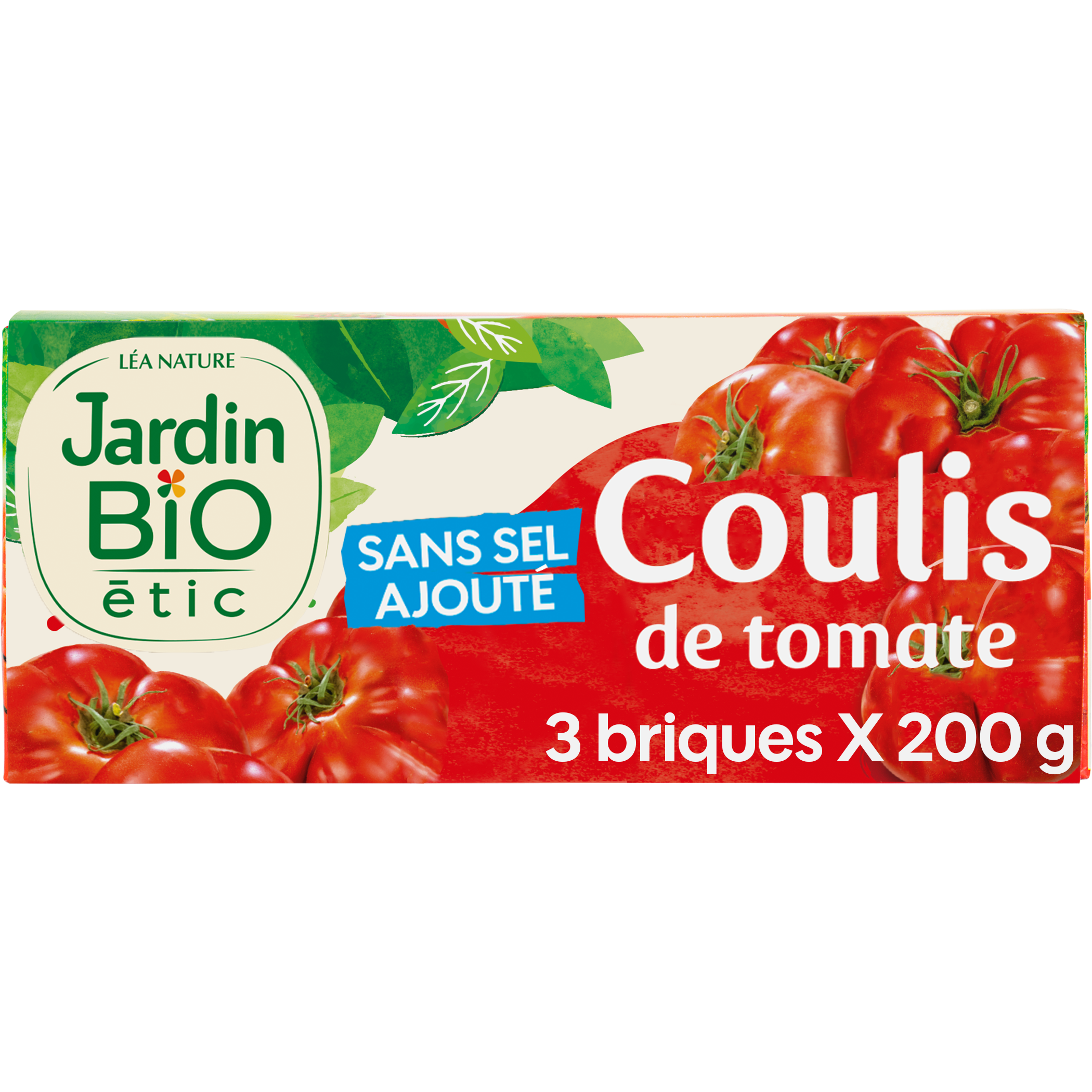 Coulis de tomate sans sel ajouté - Lot de 3 - bio - JARDIN BIO
