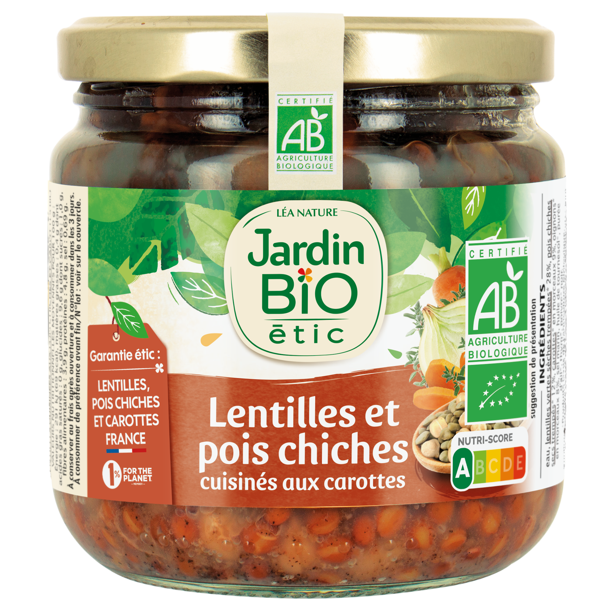 Lentilles Pois Chiches Carottes* - bio - JARDIN BIO