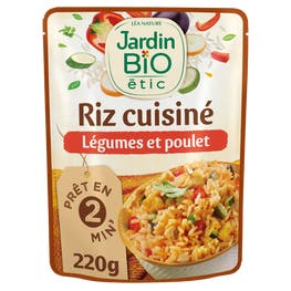 Riz cuisiné légumes et poulet - bio - JARDIN BIO