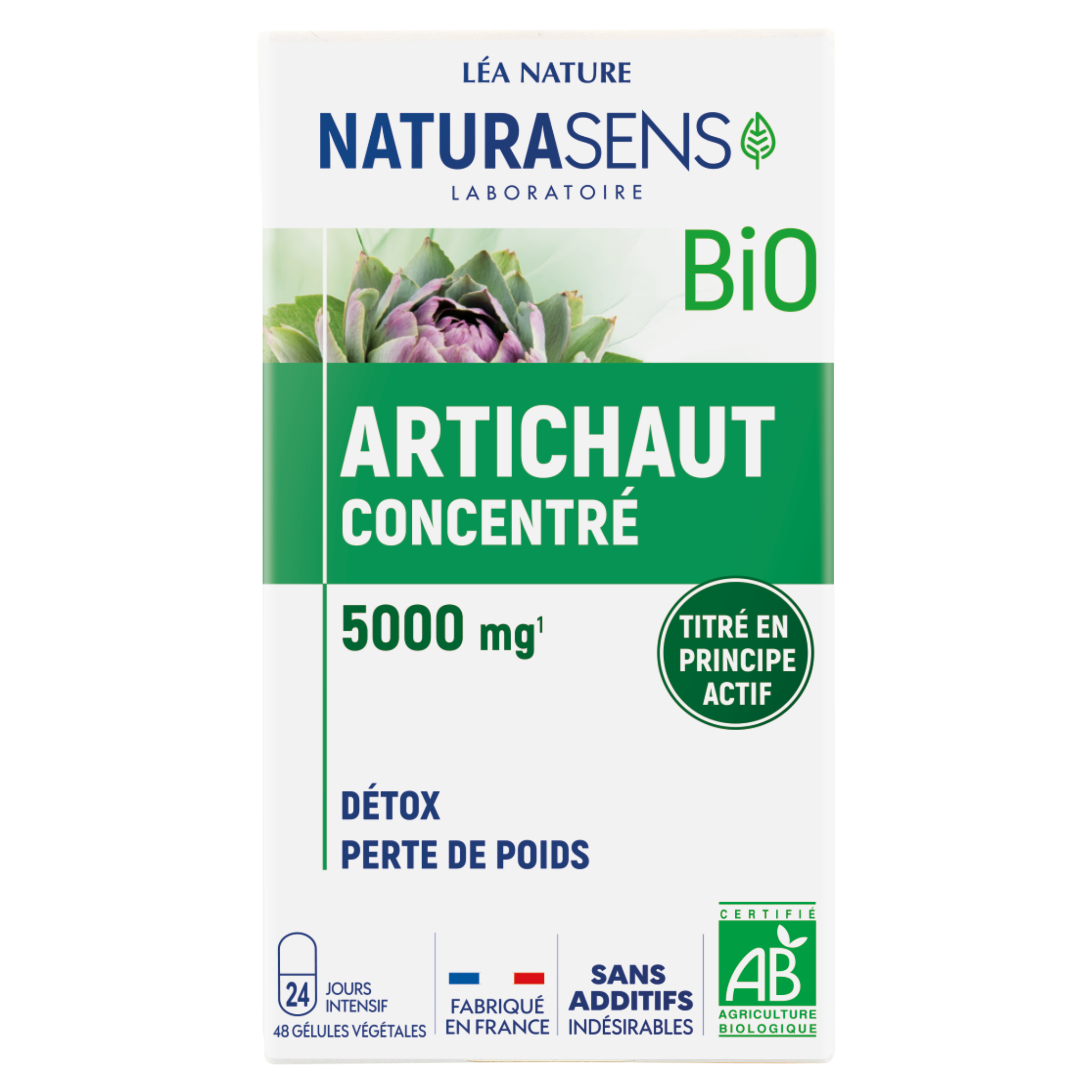 Gélules végétales Artichaut concentré - Bio - Détox & Perte de poids - NATURASENS