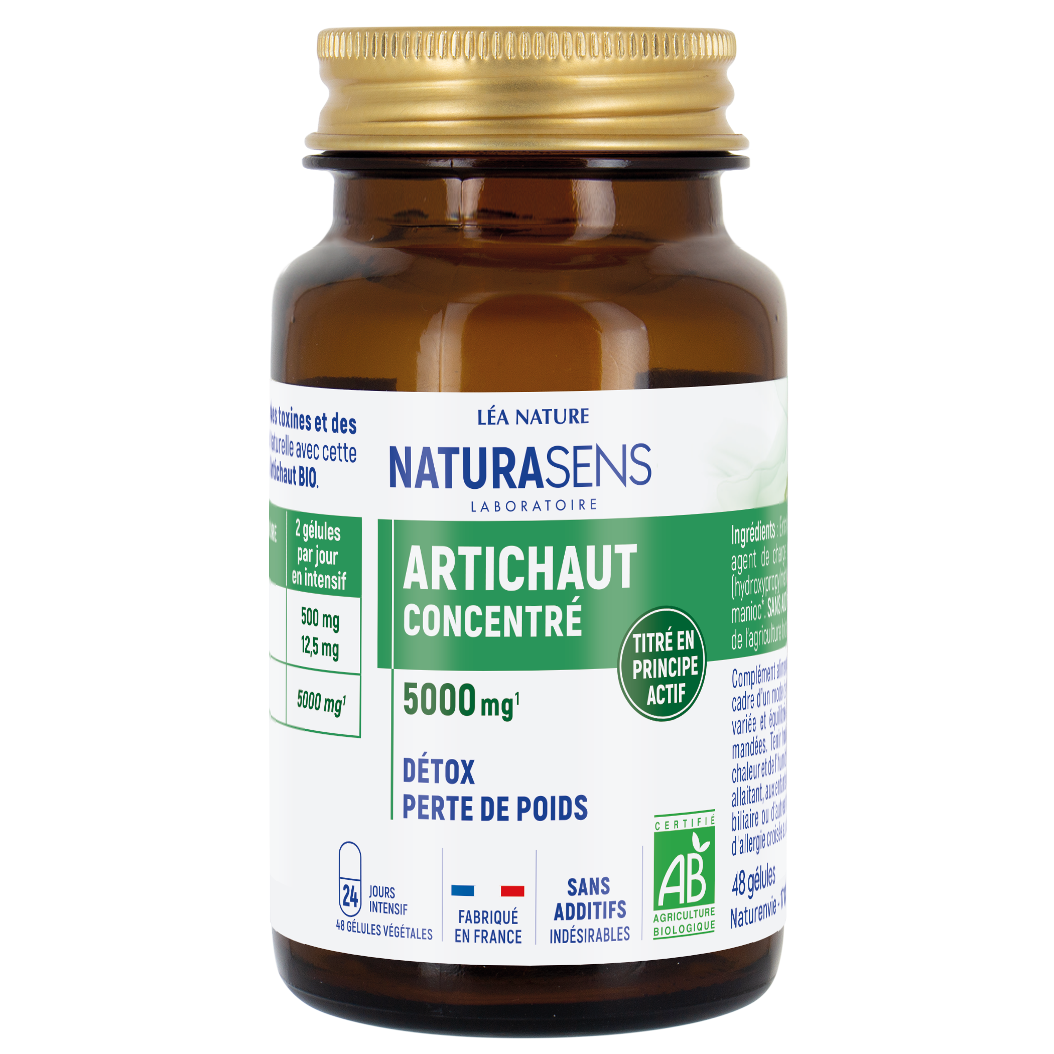 Gélules végétales Artichaut concentré - Bio - Détox & Perte de poids - NATURASENS