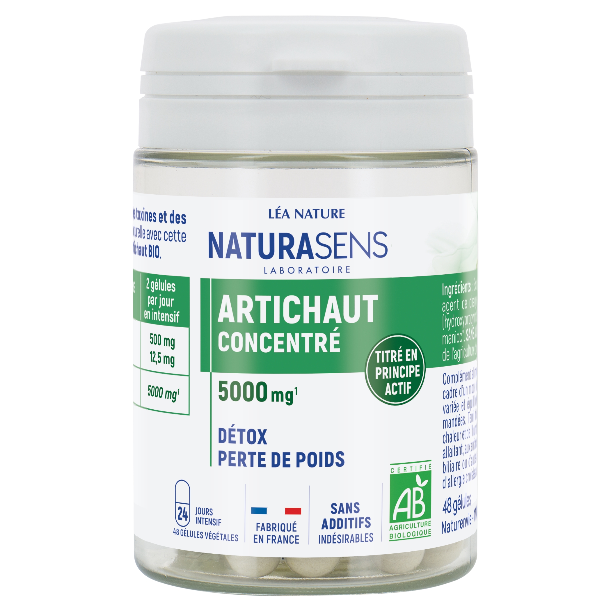 Gélules végétales Artichaut concentré - Bio - Détox & Perte de poids - NATURASENS